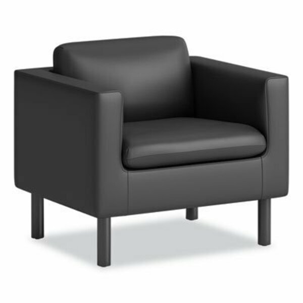 The Hon Co Club Chair, Single Seat, 33in26-3/4inx29in, Black Poly/Metal Legs VP3LCHRBLK